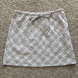 NWOT Plaid mini Skirt in Brown and White